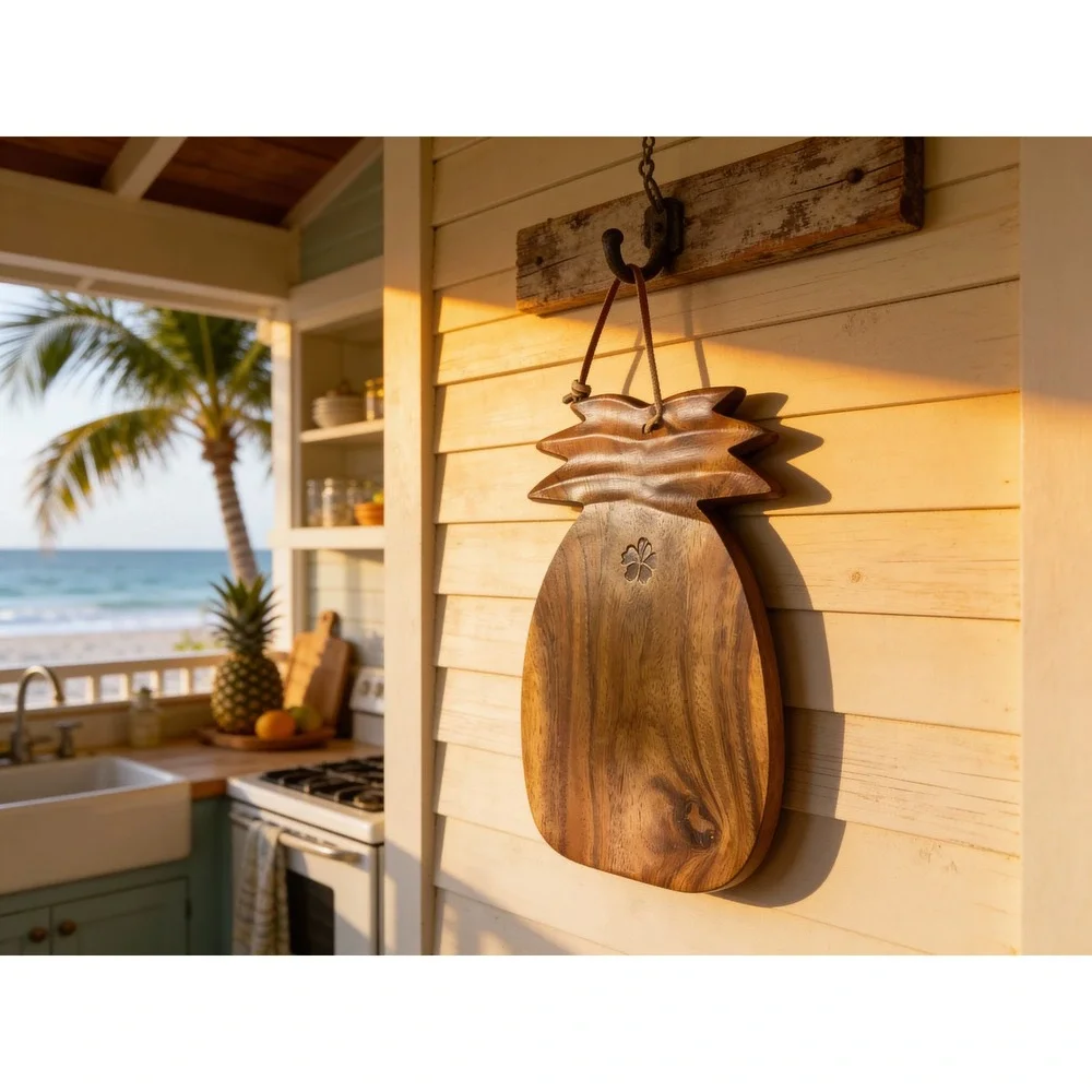 Tropical Pineapple Charcuterie Cheese‎ Board Cutting Kitchen Decor boho beach
